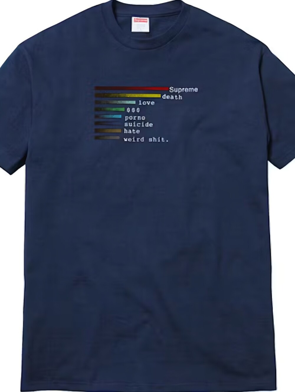 Supreme Chart T-Shirt - Black - Size Medium - Made in the USA - 100% Cotton